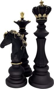 Read more about the article Three Chess Statues Sculpture Ornament Collectible